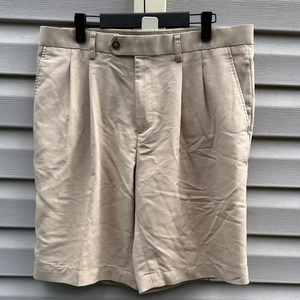 Cutter & Buck‎ | Twill Microfiber Pleated Khaki Shorts Golf Mens size 34